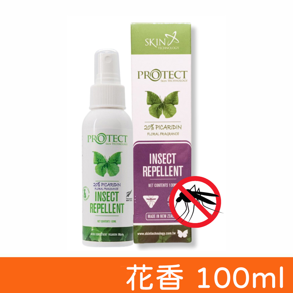 【紐西蘭Skin Technology】Protect 派卡瑞丁20% 長效防蚊液 花香 100ml