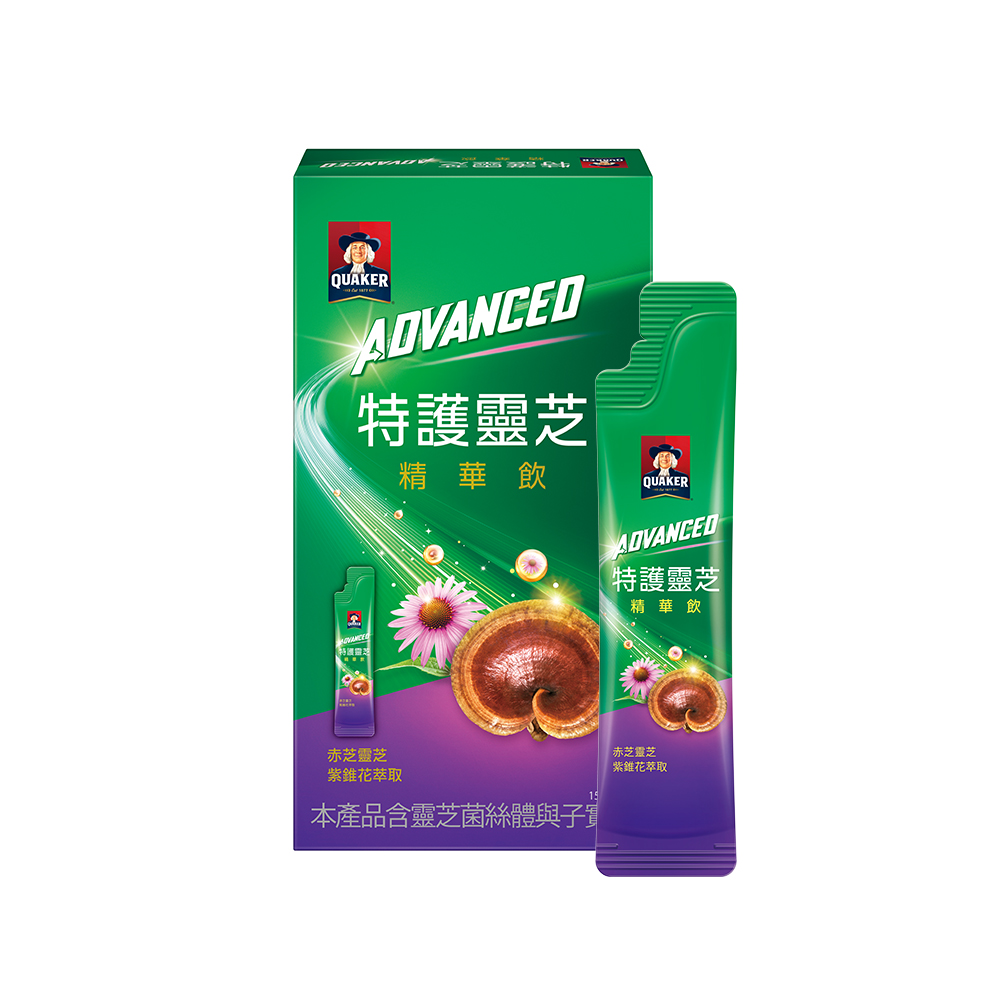 【QUAKER 桂格】Advanced特護靈芝精華飲盒裝(15ml×15入x2盒)