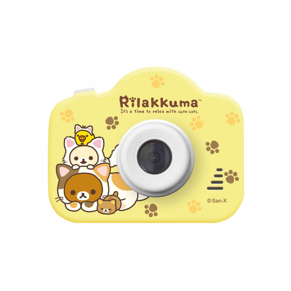 【正版授權】Rilakkuma拉拉熊 童趣兒童數位相機(送32GB記憶卡)-疊疊貓咪(黃)