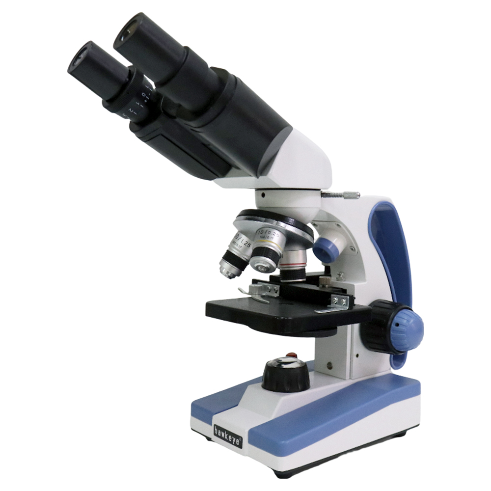 hawkeye 40-2000倍 雙眼生物顯微鏡 上下LED可調光源 XY軸移動尺式平台 複式顯微鏡