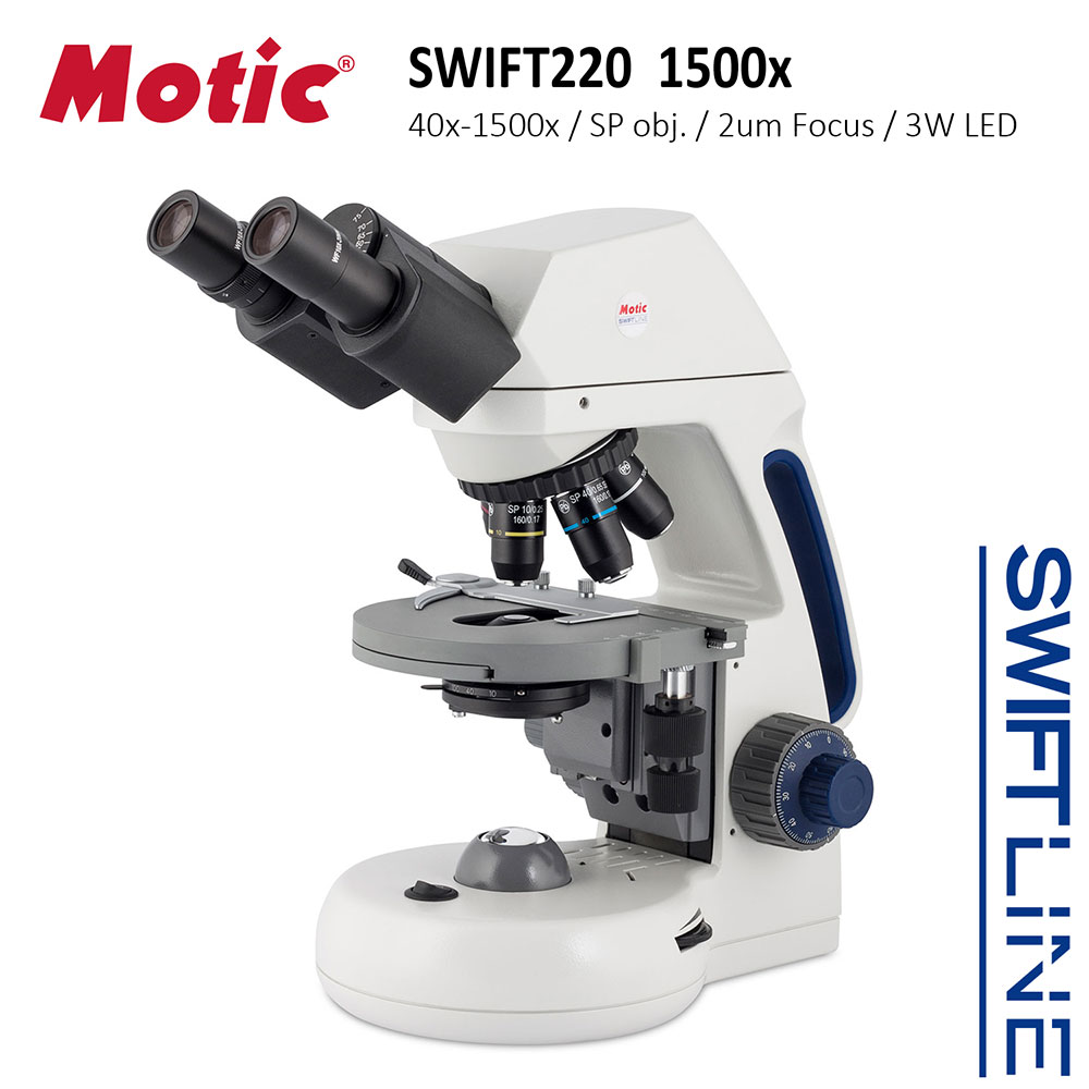 【Motic 麥克奧迪】Swift220 1500x 大型雙眼LED複式生物顯微鏡
