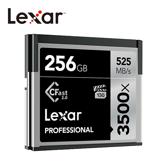 Lexar® 256GB Professional 3500x CFast™ 2.0 高速記憶卡