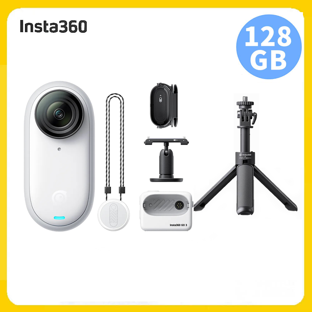 Insta360 GO3S 防抖運動相機128GB標準版白色 迷你腳架組(先創公司貨)