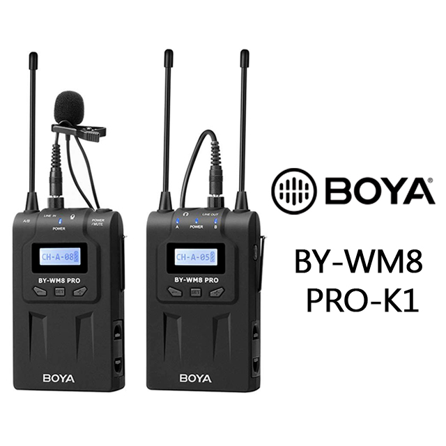 BOYA 博雅 BY-WM8 PRO-K1 TX8+RX8 雙通道無線麥克風 公司貨 福利品