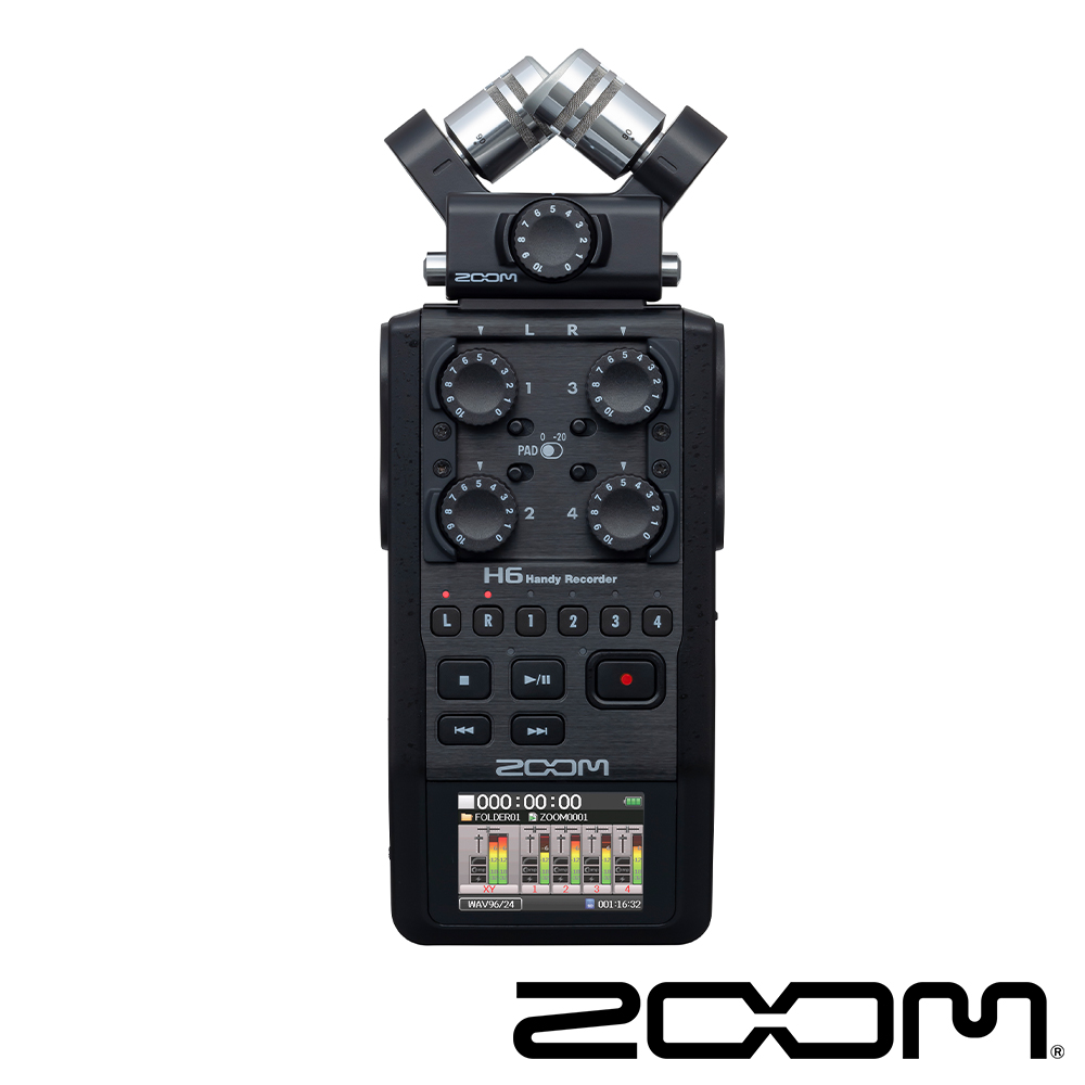 Zoom H6 手持數位錄音機-黑 (公司貨)