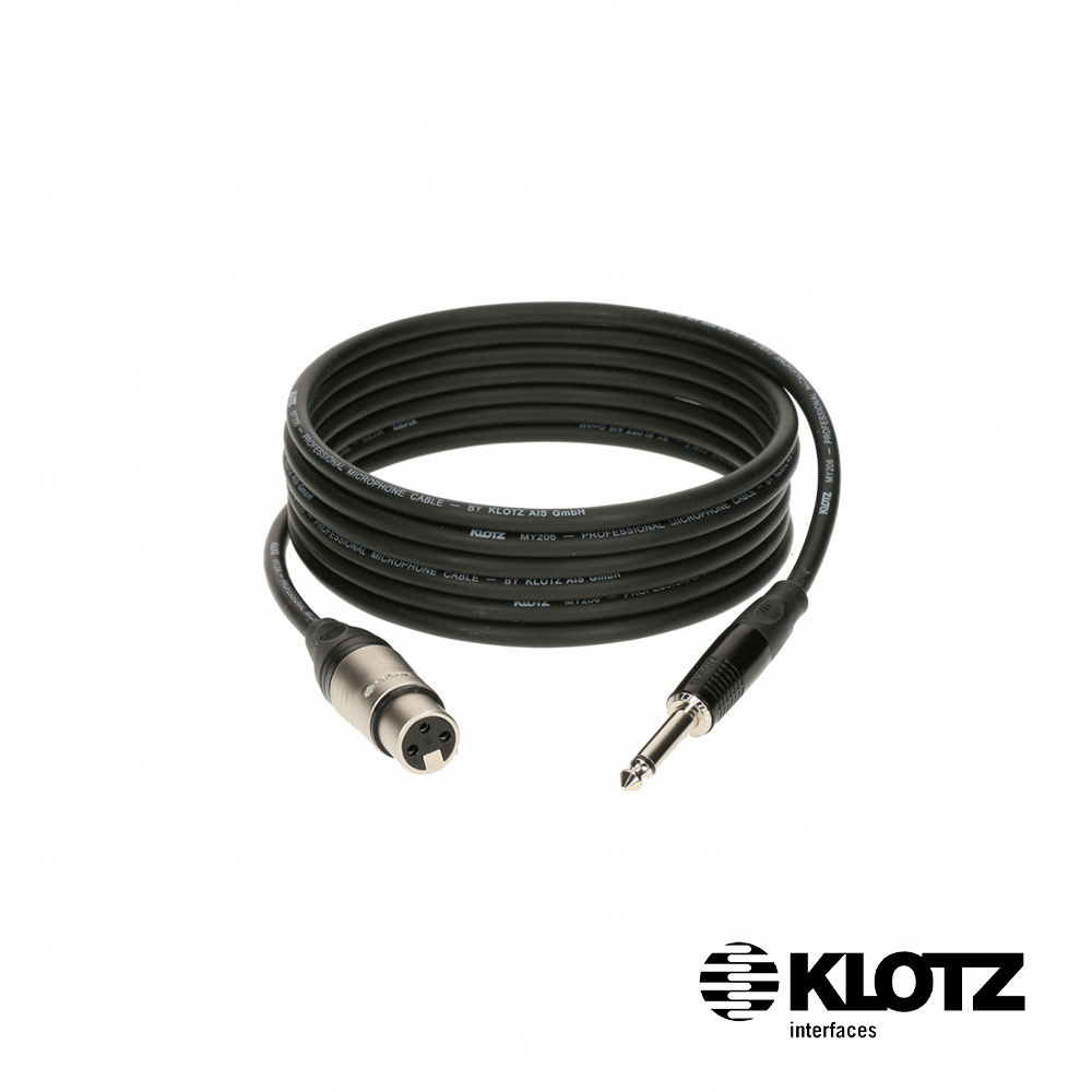KLOTZ M1 XLR母-6.3mm 專業麥克風線-黑色 N.bronze 10m