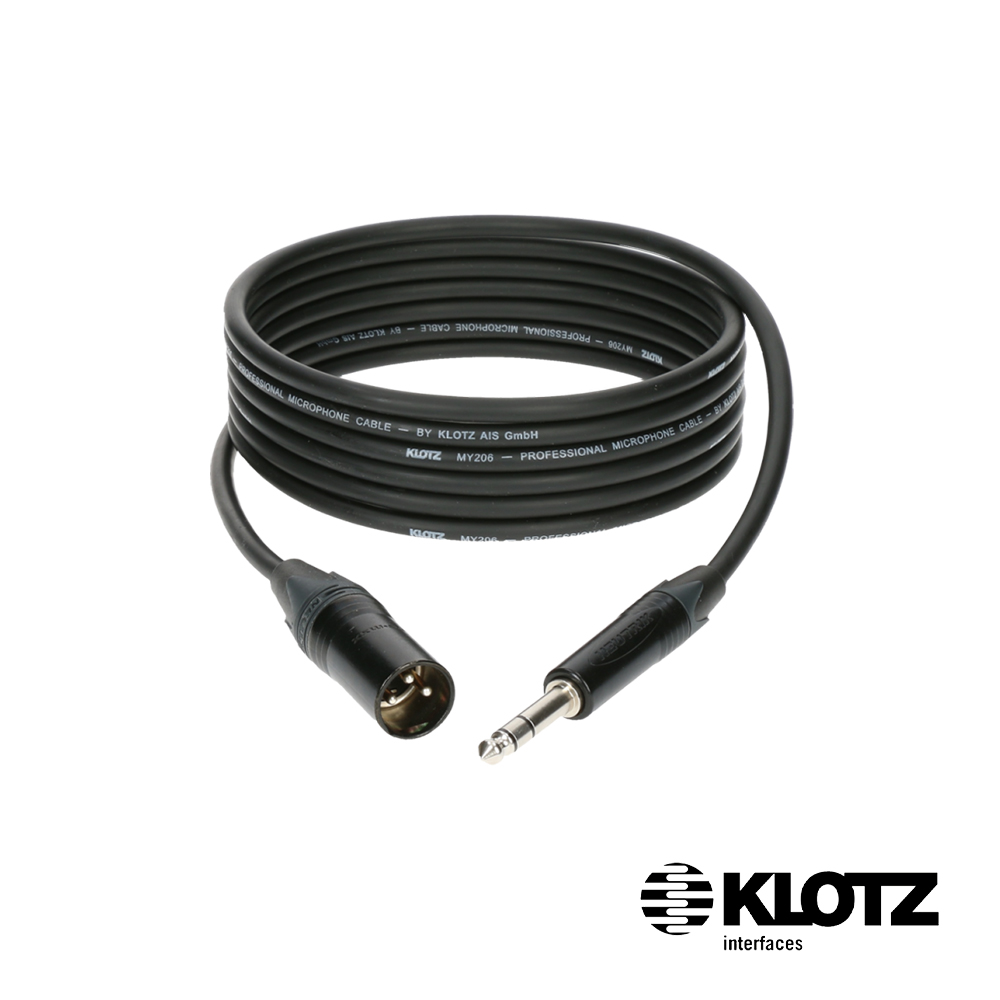KLOTZ M1 XLR公-6.3mm公 專業麥克風線-黑色 Neutrik 3m
