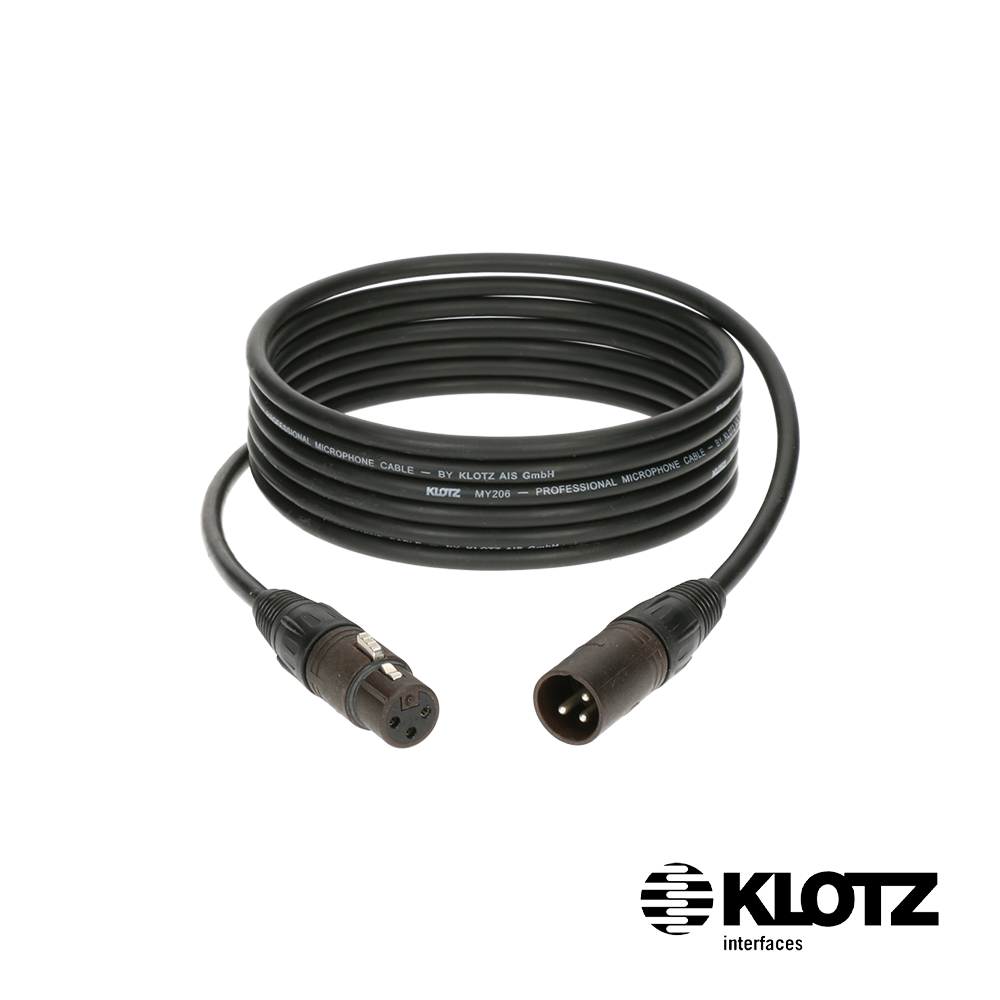 KLOTZ M1 XLR公-XRL母 專業麥克風線-黑色 10m