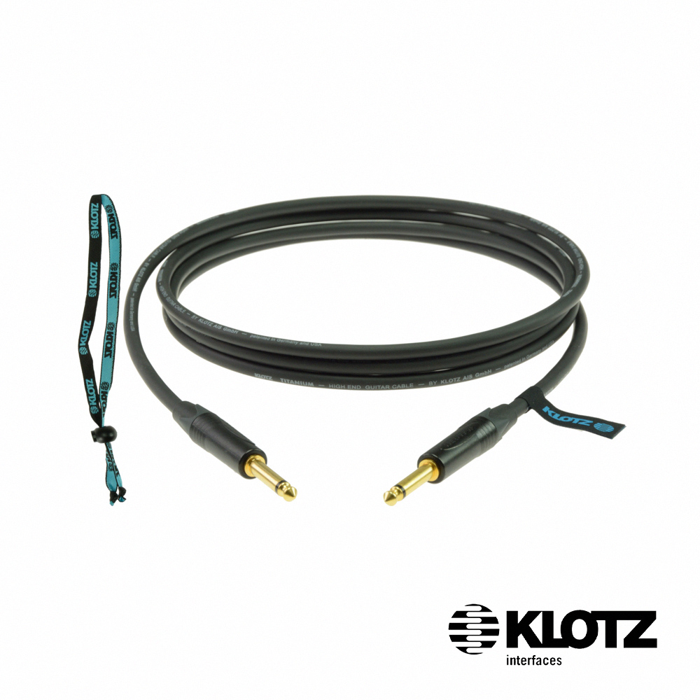 KLOTZ Titanium 6.3mm-6.3mm 樂器導線-黑色 Neutrik 3m