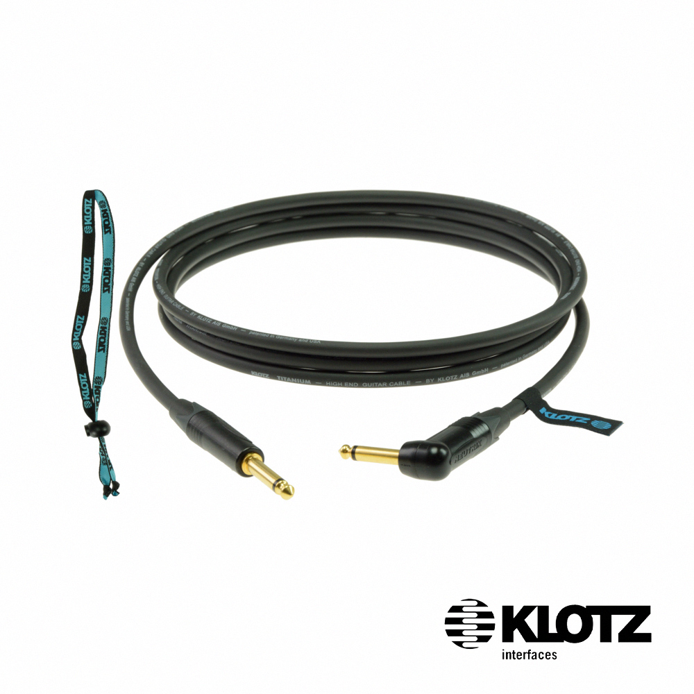 KLOTZ Titanium 6.3mm-L頭 樂器導線-黑色 Neutrik 3m