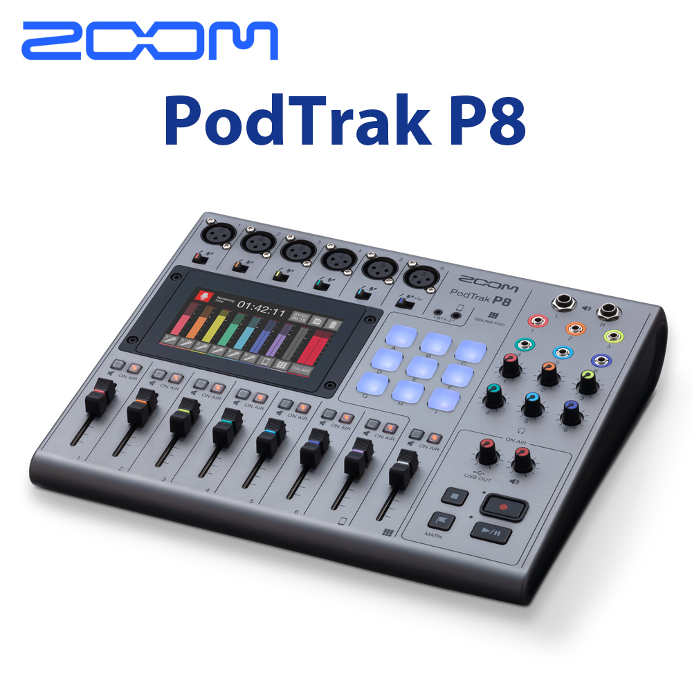ZOOM PodTrak P8 Podcast 混音器 錄音介面 公司貨