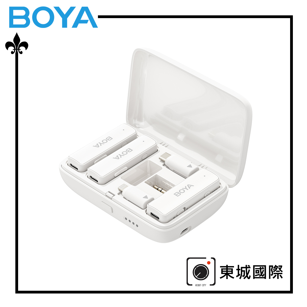 BOYA 博雅 LINK 一對二雙通道無線領夾麥克風 白色 東城代理商公司貨