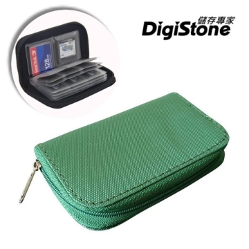 DigiStone 22片裝多功能記憶卡收納包(18SD+4CF)-綠X1P