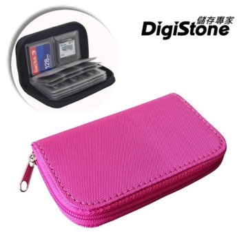 DigiStone 22片裝多功能記憶卡收納包(18SD+4CF)-玫紅X1P