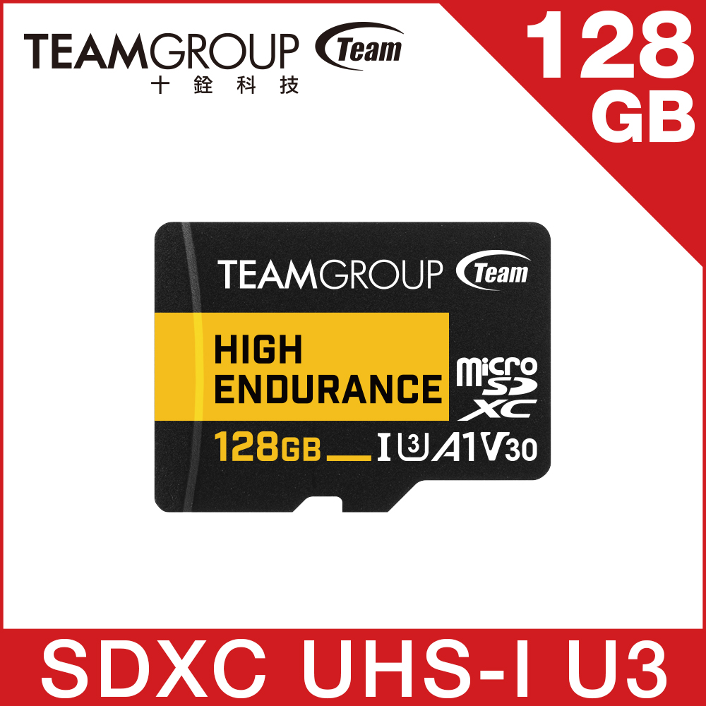 TEAM 十銓 High Endurance 128GB Micro SDXC UHS-I U3 V30 監控專用記憶卡