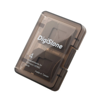 DigiStone 4片裝記憶卡多功能收納盒/ 黑色(2個)