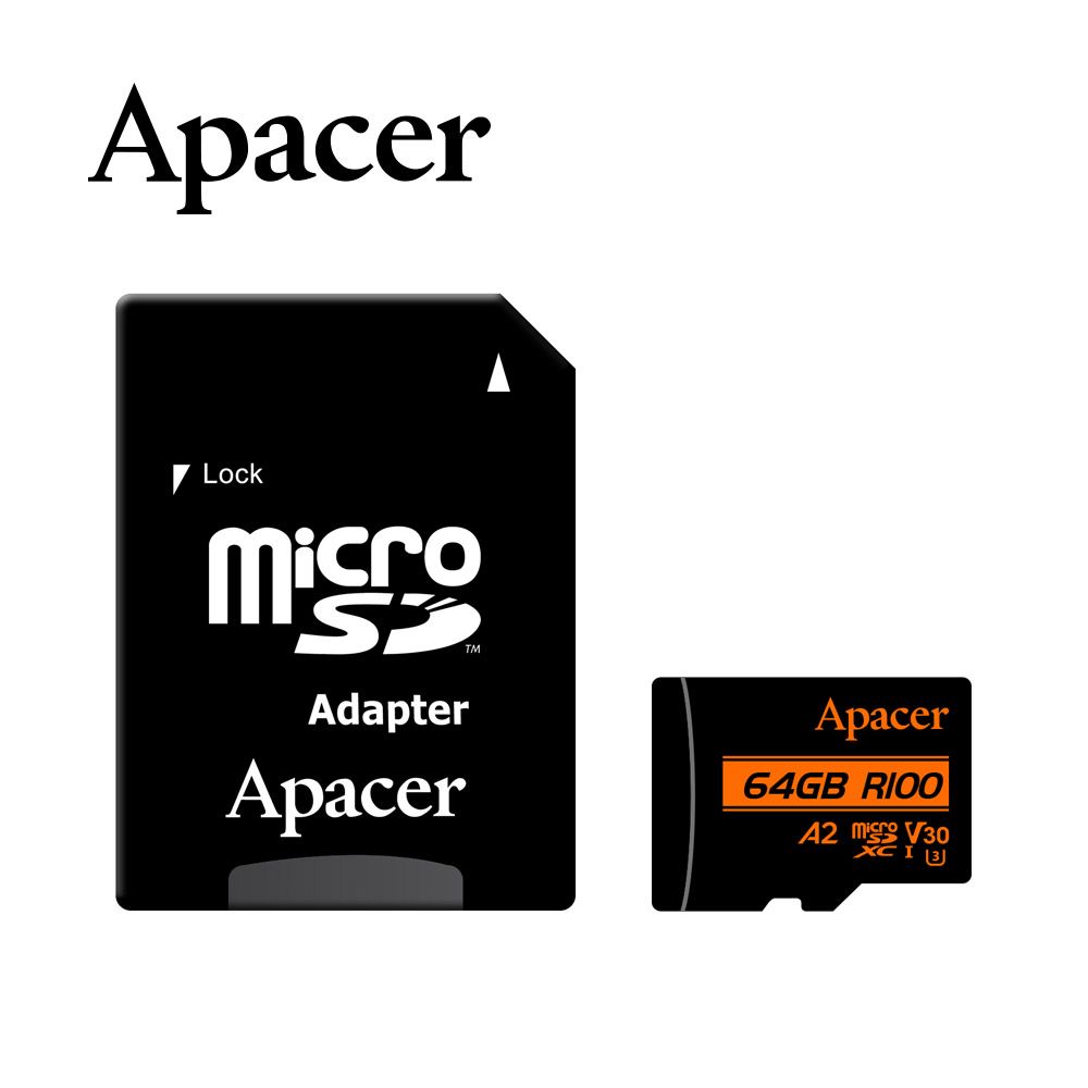 Apacer宇瞻 64GB microSDXC UHS-I U3 A2 V30 記憶卡