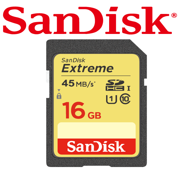 SanDisk Extreme 16GB SDHC 45MB/s(Class10)記憶卡