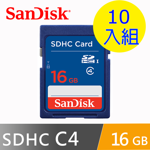 Sandisk SDHC Class 4 16GB SD記憶卡 (超值10入)