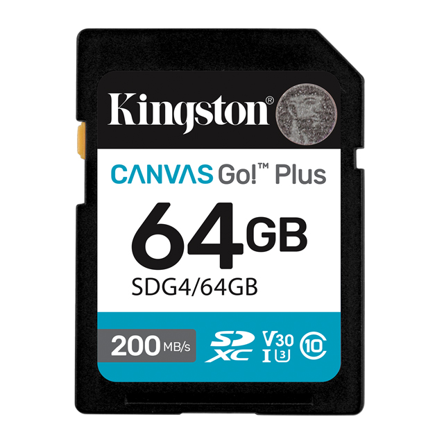 金士頓 Kingston Canvas Go! Plus 200MB/s 64GB SD 記憶卡 (SDG4/64GB)