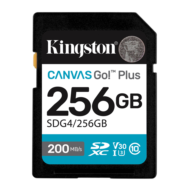 金士頓 Kingston Canvas Go! Plus 200MB/s 256GB SD 記憶卡 (SDG4/256GB)