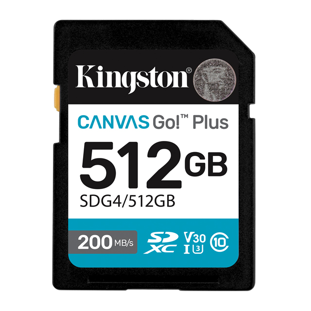 金士頓 Kingston Canvas Go! Plus 200MB/s 512GB SD 記憶卡 (SDG4/512GB)