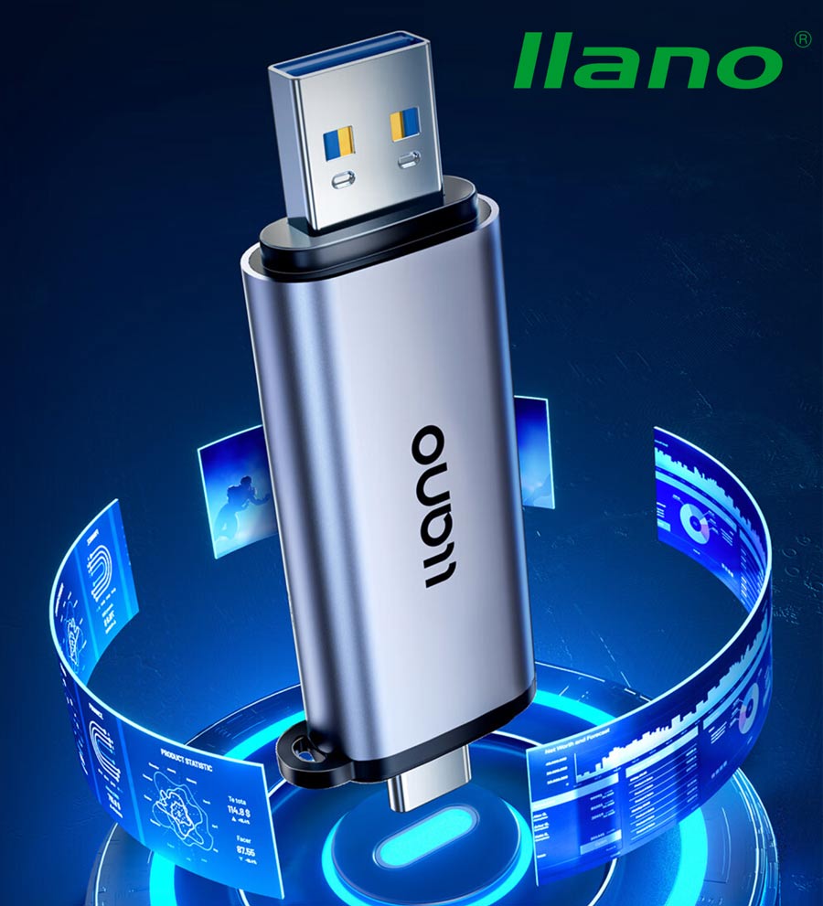 llano 綠巨能 USB/Type-C SD/TF卡多功能合一讀卡機(雙頭)