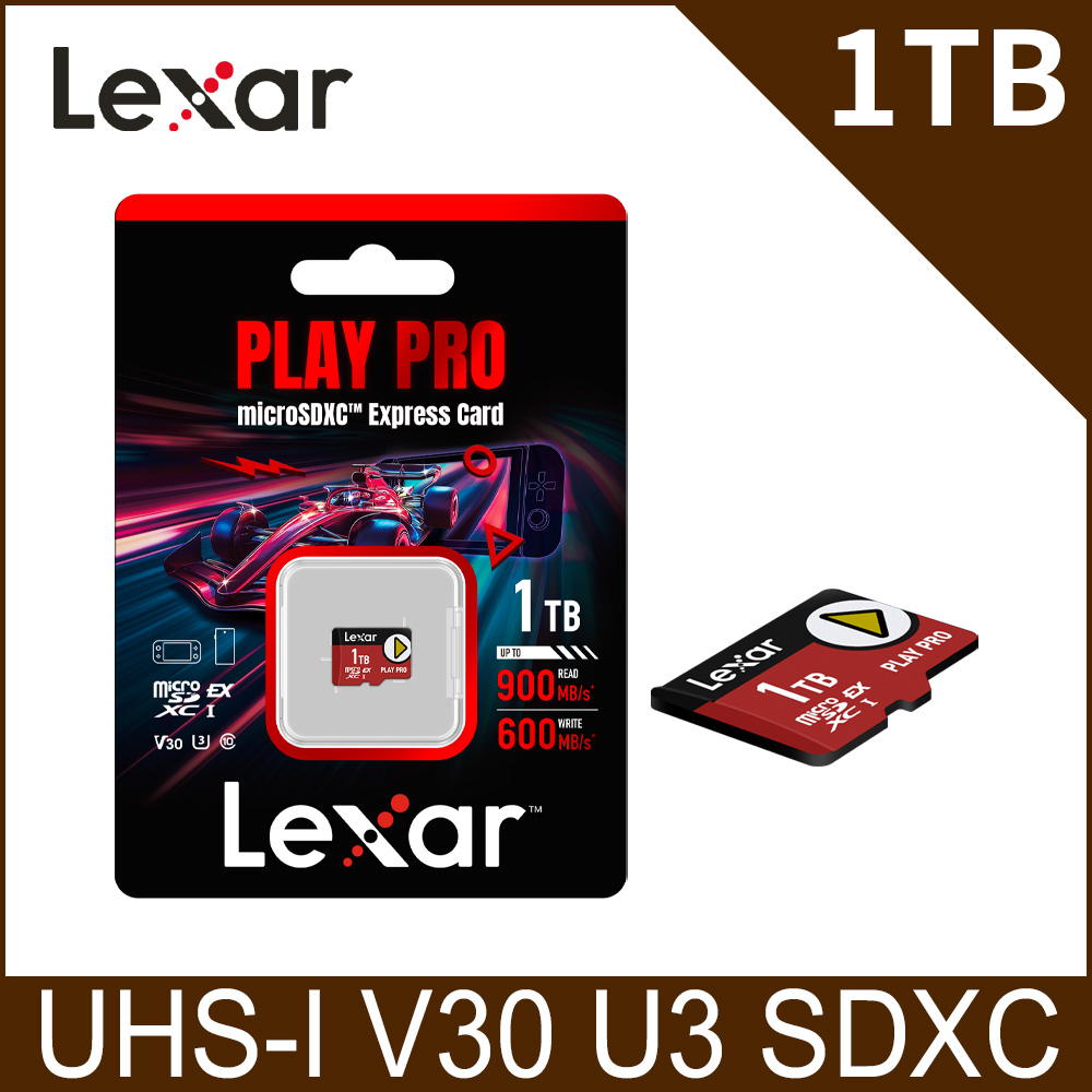 Lexar PLAY PRO microSDXC Express 1TB 超高速記憶卡(Switch 2專用)