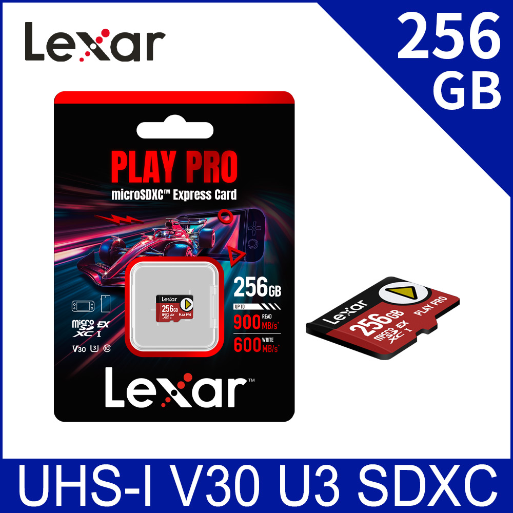 Lexar PLAY PRO microSDXC Express 256GB 超高速記憶卡(Switch 2專用)