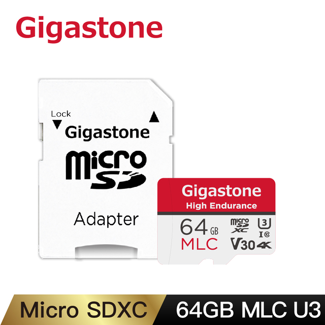 Gigastone microSDXC UHS-I U3 64G MLC記憶卡(附轉卡)