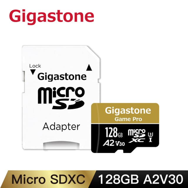 Gigastone microSDXC UHS-I U3 A2(V30) 128G記憶卡(附轉卡)