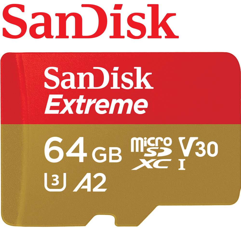 SanDisk 64GB Extreme U3 microSDXC V30 A2 記憶卡
