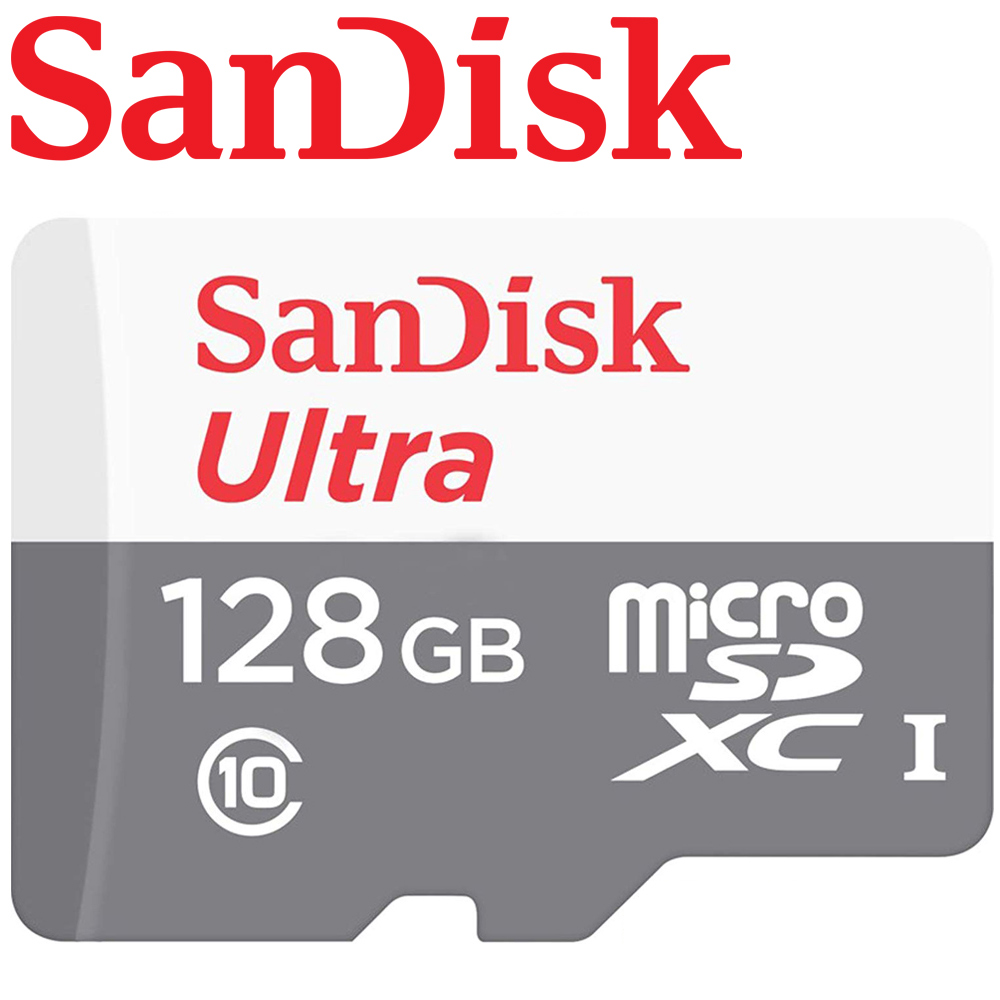 SanDisk 128GB 100MB/s Ultra microSDXC UHS-I 記憶卡(白卡/無轉卡)
