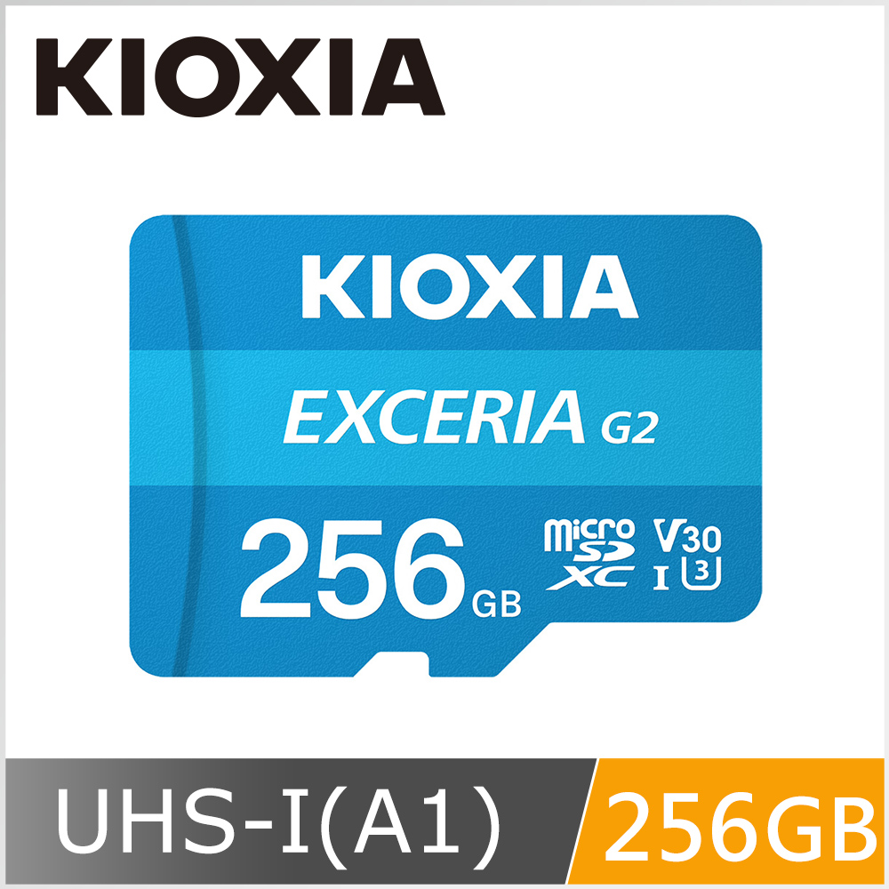 KIOXIA EXCERIA G2 Micro SDXC UHS-I C10 U3 V30 A1 256GB 記憶卡 (附轉卡)