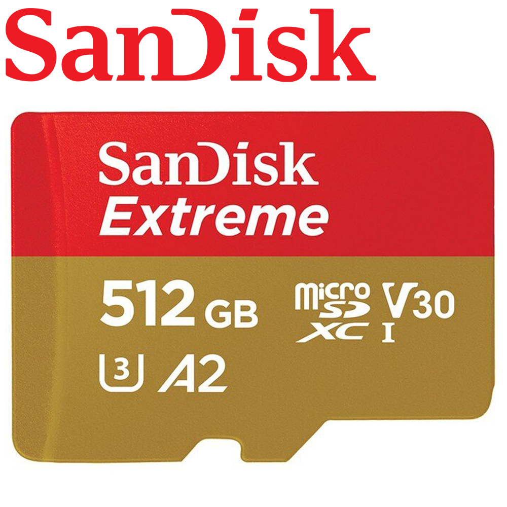 SanDisk 512GB Extreme U3 microSDXC V30 A2 記憶卡