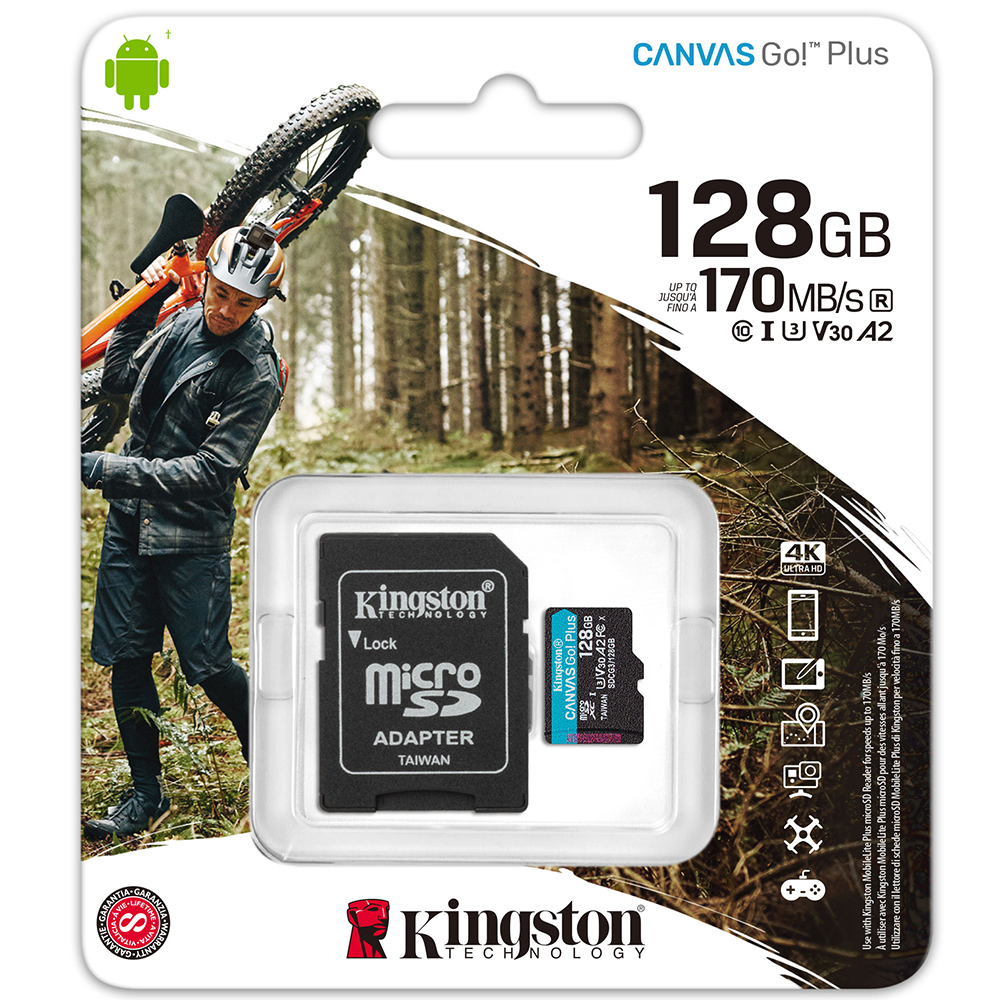 金士頓 KINGSTON 128GB 128G microSDXC Canvas Go Plus 170MB SDCG3/128GB U3 A2 記憶卡