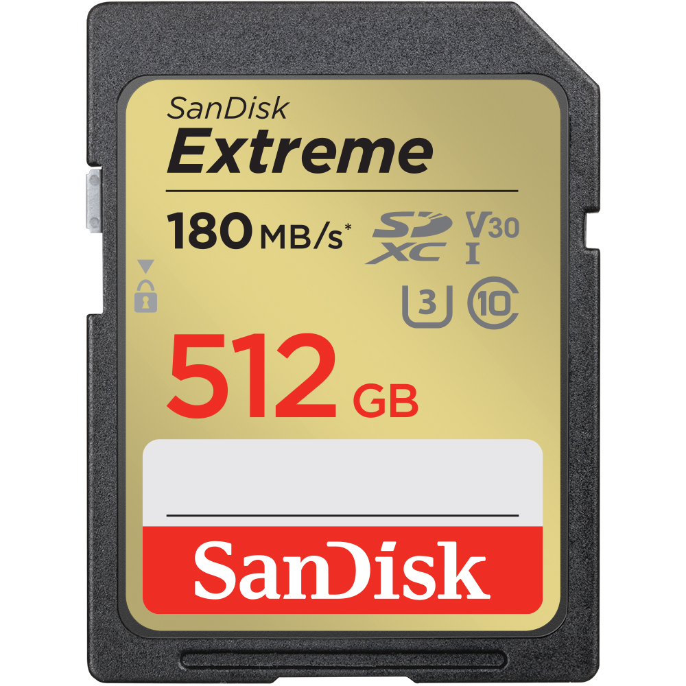 SanDisk 512GB SDXC Extreme【180MB/s】SDSDXVV-512G 4K U3 A2 V30 相機記憶卡