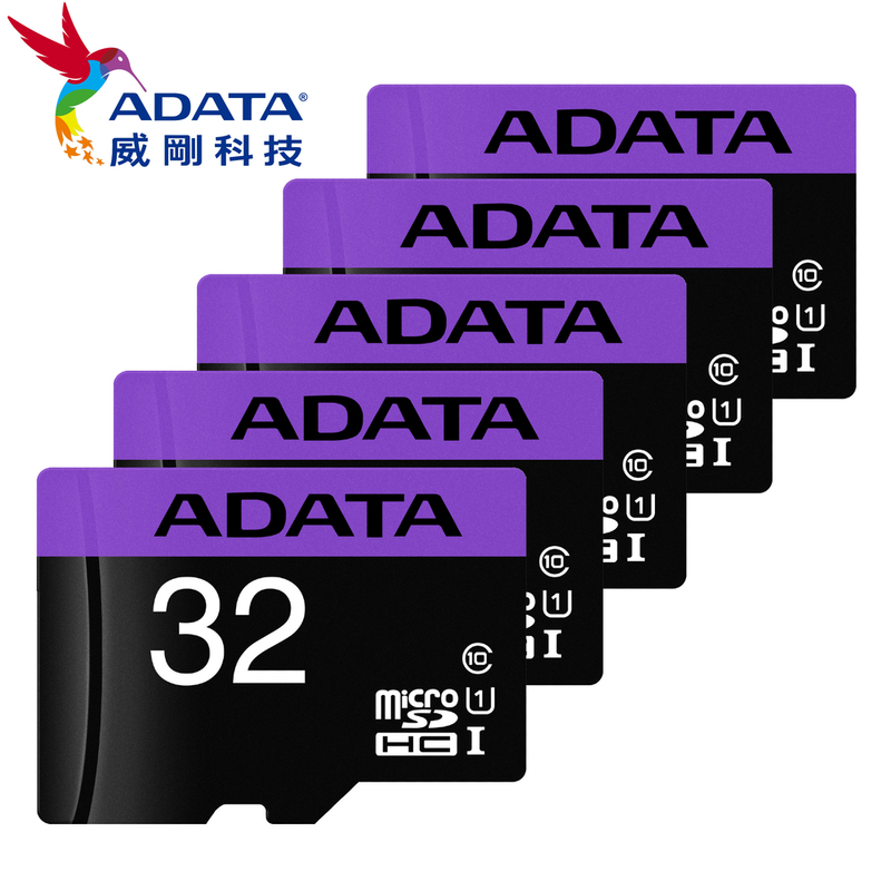 ADATA 威剛 Premier microSDHC UHS-I U1 32G記憶卡(附轉卡)-5入組