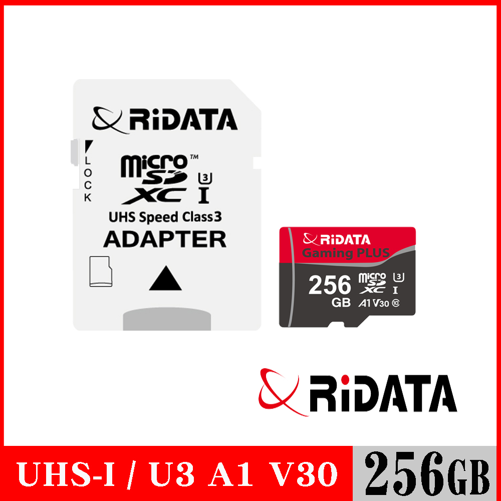 RIDATA錸德 Gaming PLUS card Micro SDXC UHS-I(U3)_V30_A1 256GB 記憶卡