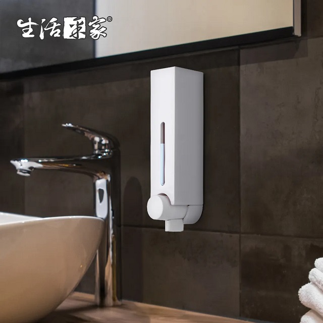 生活採家幸福手感 250ml單孔手壓式給皂機 經典白