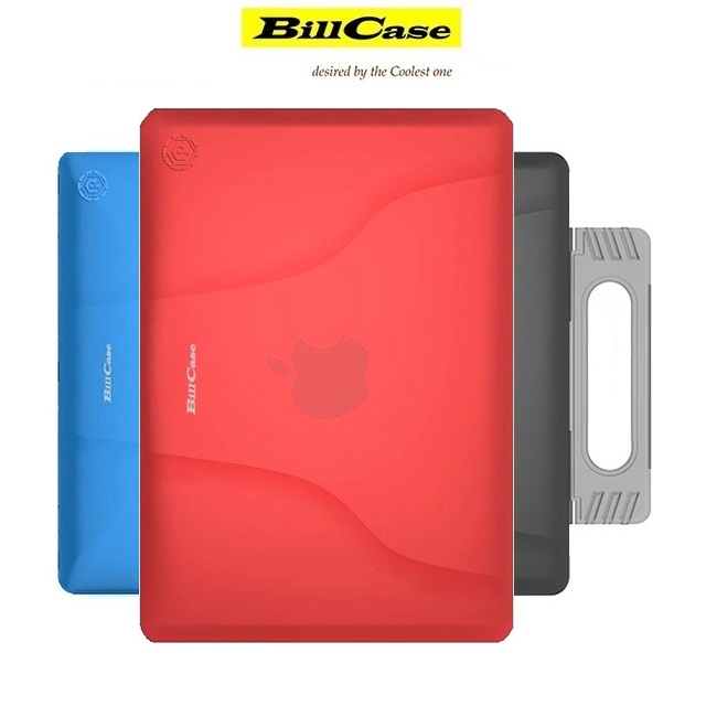 多功能 MacBook Pro 15.4 吋 手提式 透氣支架保護套-晶透紅
