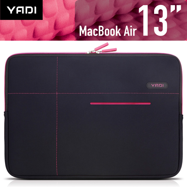 YADI 抗衝擊防震機能內袋-MacBook Air 13吋專用-粉蝶紅
