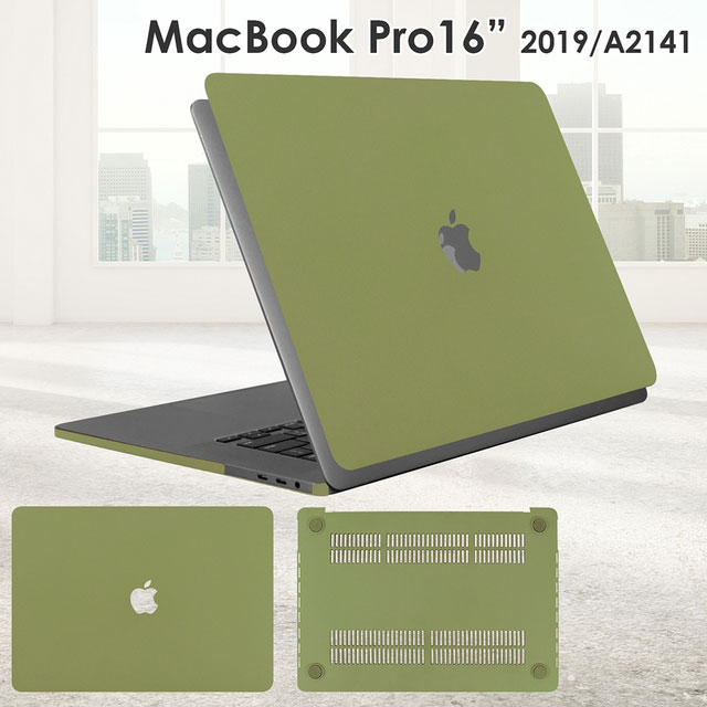 Apple Macbook Pro 16吋 (2019)專用 霧面流沙保護殼-軍綠