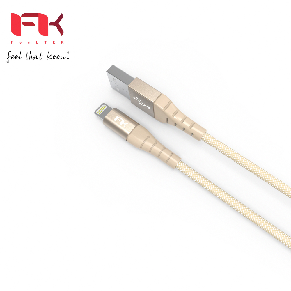 Feeltek Air Lightning 100cm MFI 認證強韌編織傳輸線_金
