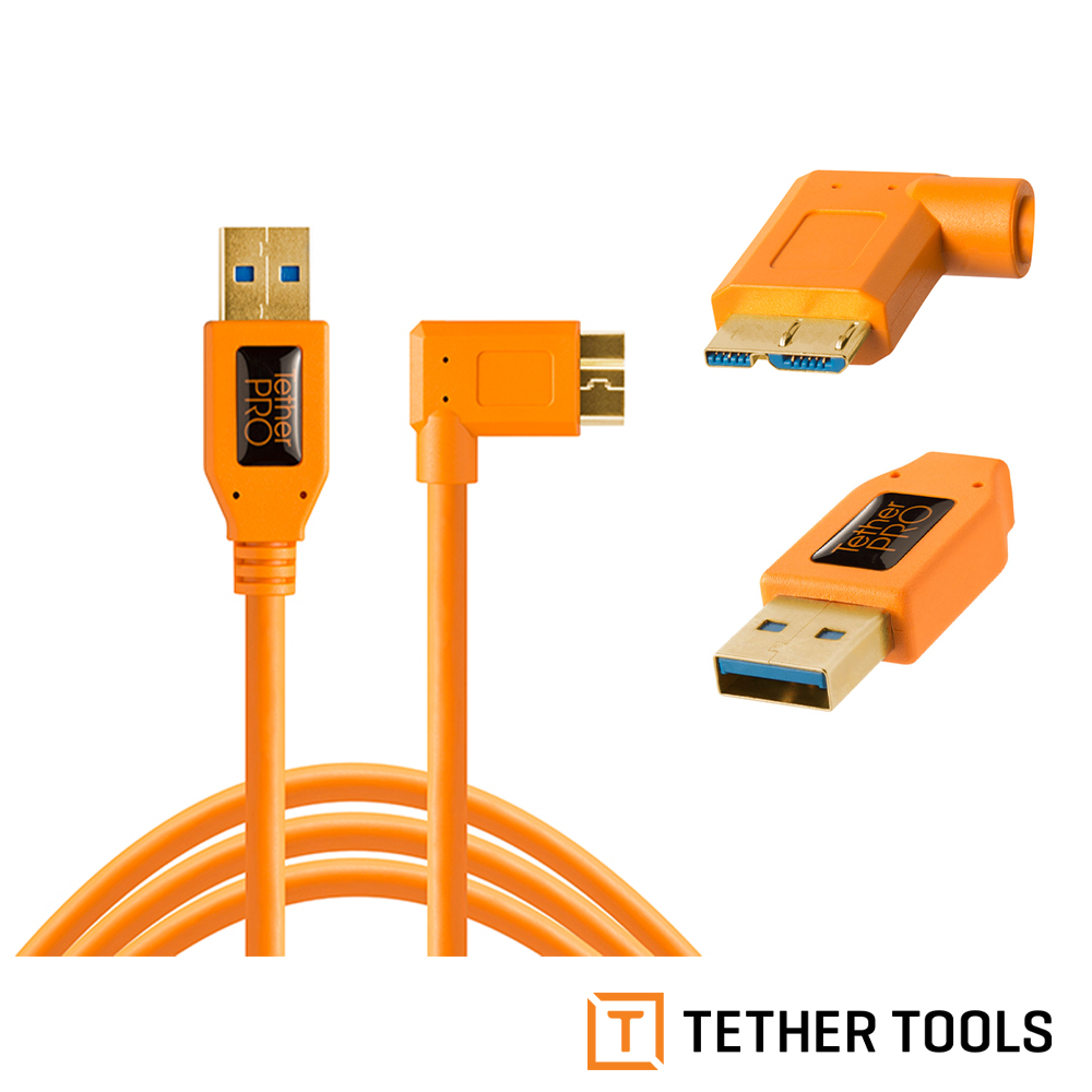 Tether Tools CU61RT15-ORG USB3.0 轉 MicroUSB 直角 傳輸線