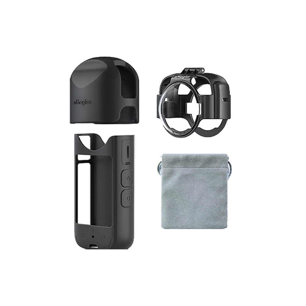 aMagisn Insta360 X3 玻璃防霧卡扣式保護鏡+矽膠保護套組