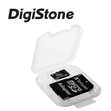 DigiSton MicroSD/SDHC 1片裝記憶卡收納盒/白透明色 (3個)
