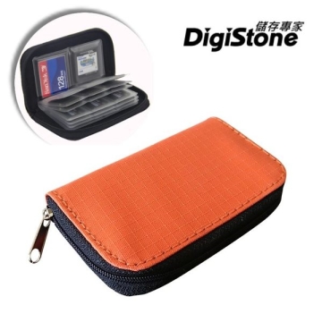 DigiStone 22片裝多功能記憶卡收納包(18SD+4CF)-橙X1P