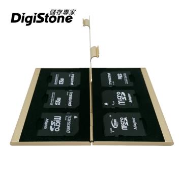 DigiStone 超薄型Slim鋁合金 6片裝雙層多功能記憶卡收納盒(3SD+3SD)