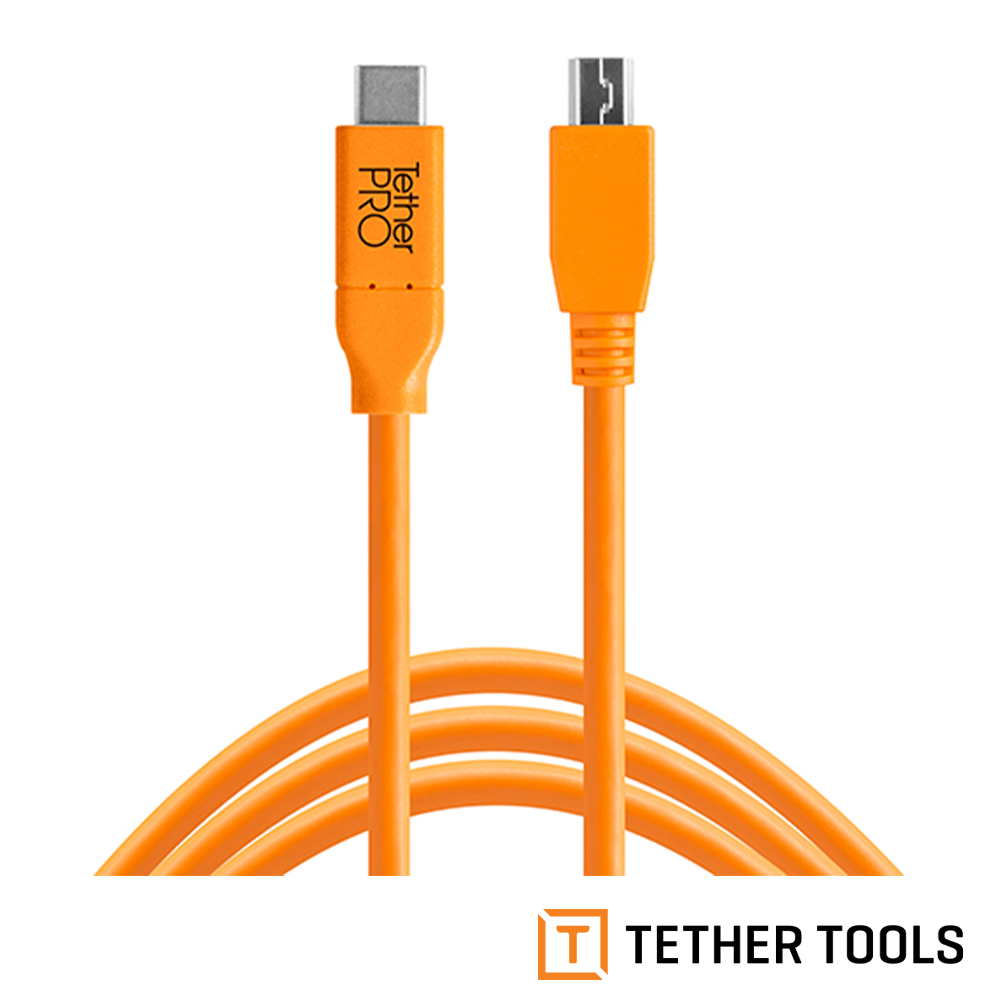 Tether Tools CUC2415-ORG TETHER Pro 傳輸線 USB-C TO 2.0 MINI-B 5 PIN (公司貨)
